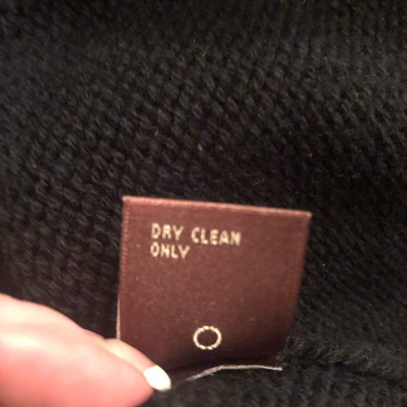 525 AMERICA Black Large Sweater With Double Looped Yarn Collar - Picture 13 of 13